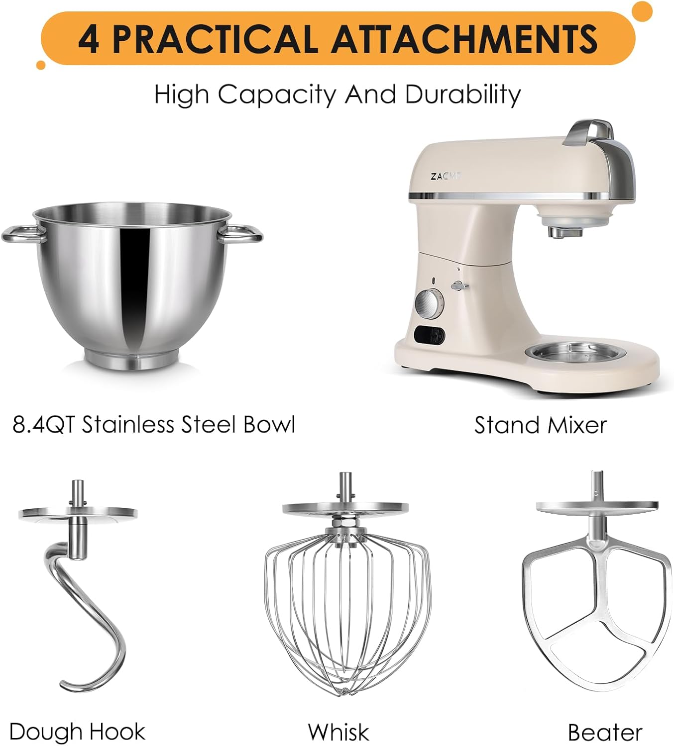 Professional Stand Mixer 💪 6-Speed Electric Kitchen Mixer with Stainless Steel Bowl & Dough Beater – Perfect for Baking & Cooking