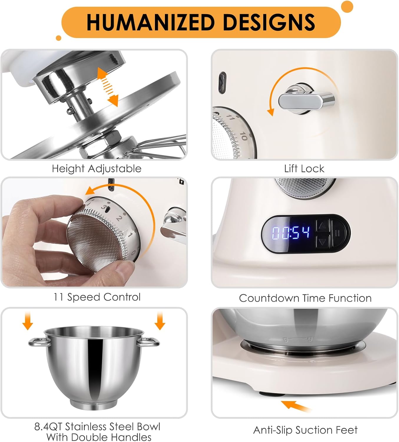 Professional Stand Mixer 💪 6-Speed Electric Kitchen Mixer with Stainless Steel Bowl & Dough Beater – Perfect for Baking & Cooking